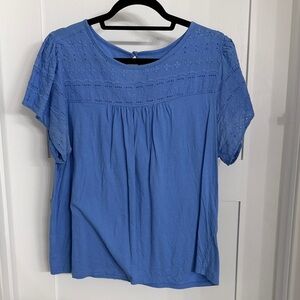 LOFT Blue Eyelet Women's Blouse